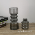 Luxury Smoky Grey Glass et Crystal Vases for Home